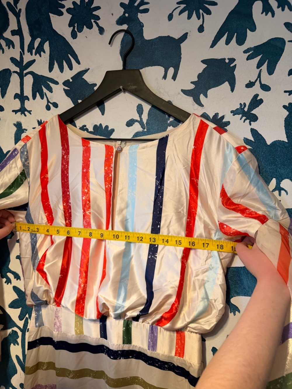 Striped High-Low Puff Sleeve Dress - Multicolor - Picture 3 of 5